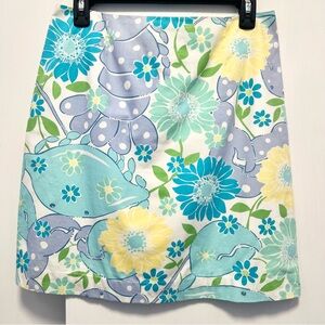 Lilly Pulitzer 100% cotton ocean floral sea printed mini skirt - 6